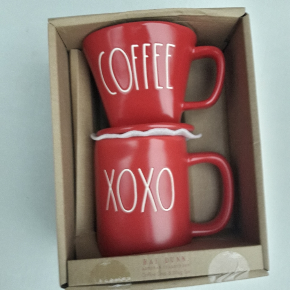 Rae Dunn XOXO Mug Red Valentine Gift Set Gift for him for her coffee lover box